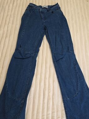 Fashion Nova Indigo Panel Flare Wide-Leg Jeans